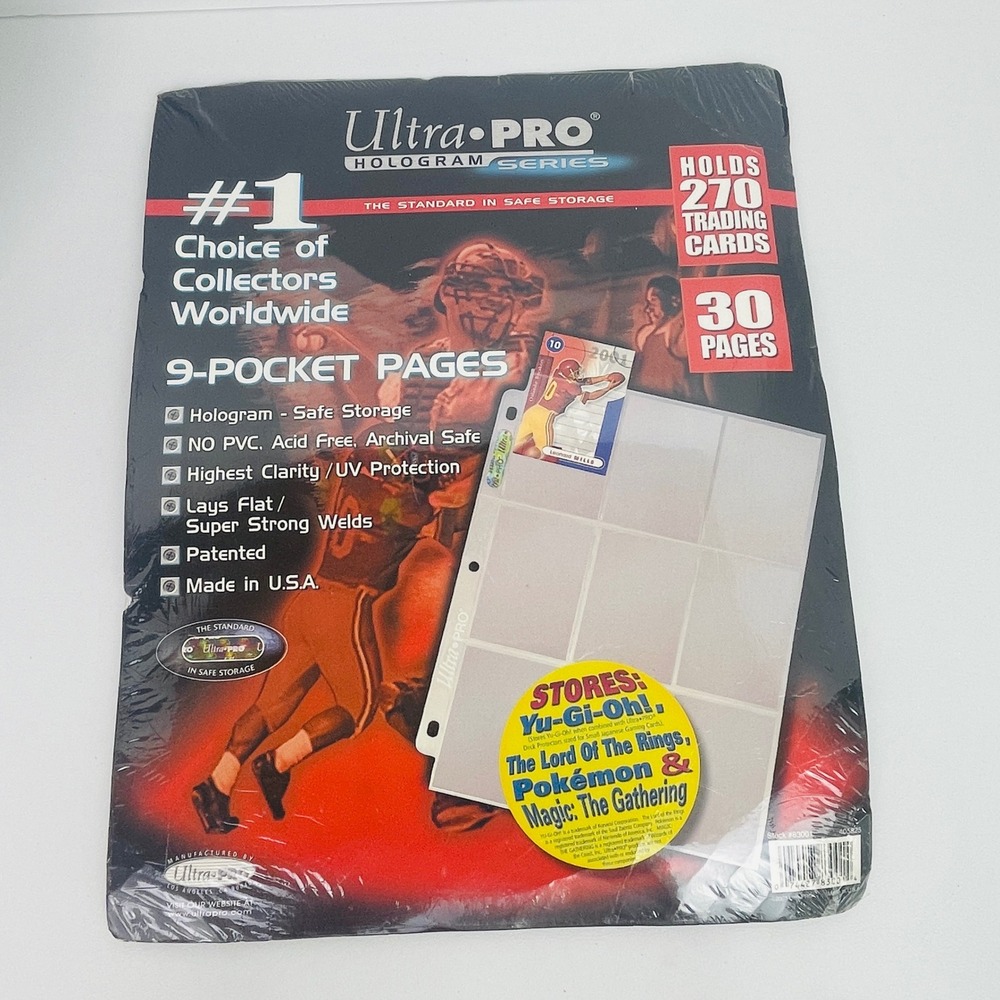 Ultra PRO 9-Pocket Pages 30 Count Hologram Series Clear Card Storage New